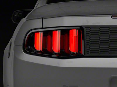 Raxiom Vector V2 LED Tail Lights; Gloss Black Housing; Clear Lens (10-12 Mustang)