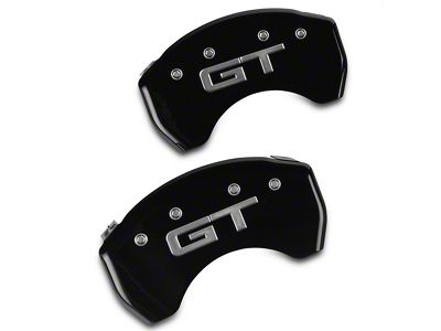 MGP Brake Caliper Covers with GT Logo; Black; Rear Only (15-23 Mustang GT)