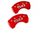 MGP Brake Caliper Covers with 5.0 Logo; Red; Rear Only (15-23 Mustang GT)
