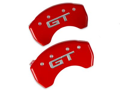 MGP Brake Caliper Covers with GT Logo; Red; Rear Only (15-23 Mustang GT)