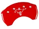 MGP Brake Caliper Covers with Tri-Bar Pony Logo; Red; Rear Only (15-23 Mustang GT, EcoBoost, V6)