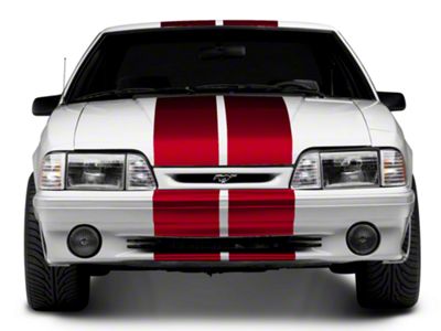 SEC10 GT500 Style Stripes; Red; 10-Inch (79-93 Mustang)