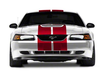 SEC10 GT500 Style Stripes; Red; 10-Inch (94-04 Mustang)