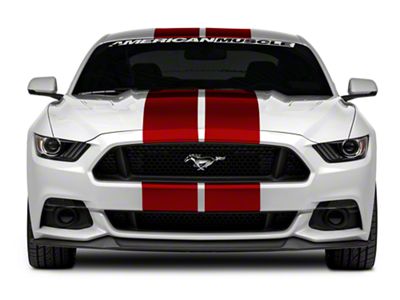 SEC10 GT500 Style Stripes; Red; 10-Inch (15-23 Mustang)