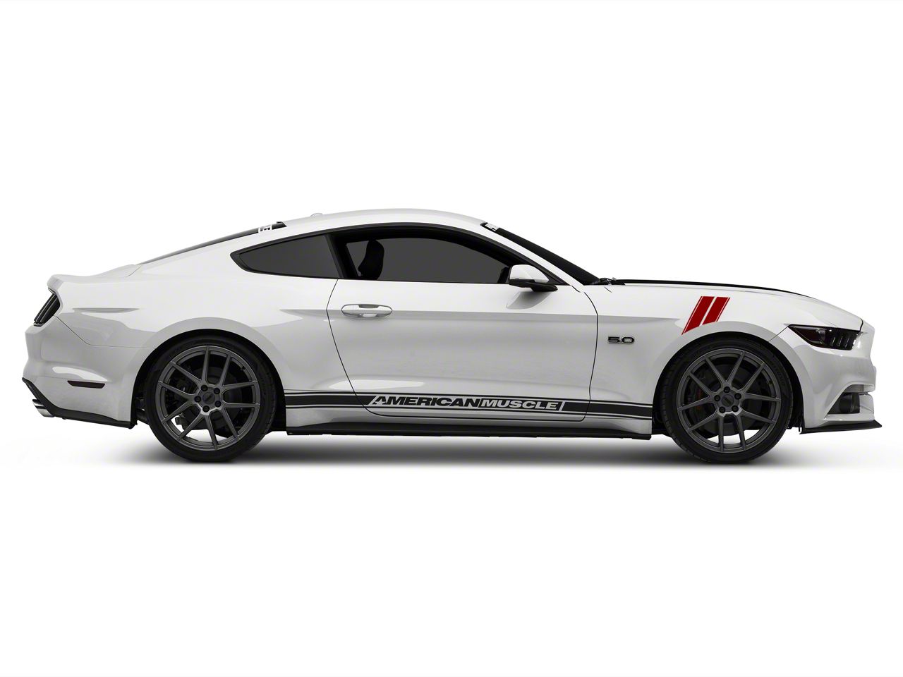 SEC10 Mustang Pinstriped Hash Marks; Red 389558 (15-23 Mustang) - Free ...