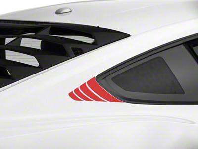 SEC10 Quarter Window Accent Decals; Red (15-23 Mustang Fastback)