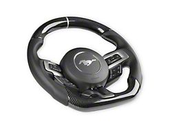 Steering Wheel; Carbon Fiber with Leather Grips (15-17 Mustang w/ Heated Steering Wheel)