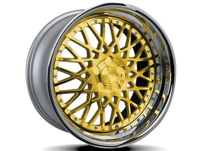 Rennen CSL-5 Tinted Gold with Chrome Step Lip Wheel; 20x8.5 (05-09 Mustang)