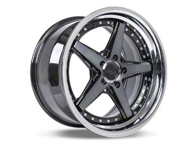 Rennen CSL-7 Tinted Black with Chrome Step Lip Wheel; 19x8.5 (05-09 Mustang GT, V6)