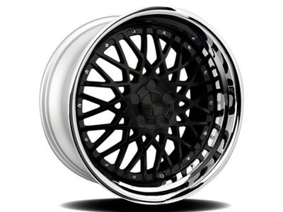 Rennen CSL-5 Gloss Black with Chrome Step Lip Wheel; 20x8.5 (07-10 AWD Charger)