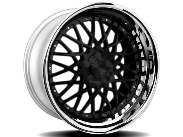 Rennen CSL-5 Gloss Black with Chrome Step Lip Wheel; Rear Only; 20x10 (10-15 Camaro)