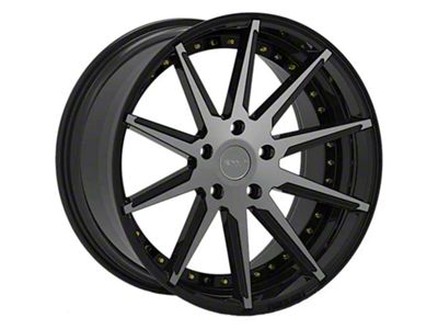Rennen CSL-6 Black Machined with Gold Bolts Wheel; 20x9 (10-15 Camaro)