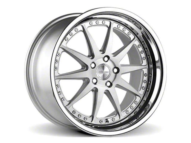 Rennen CSL-1 Silver Brushed with Chrome Step Lip Wheel; 19x8.5 (10-14 Mustang)