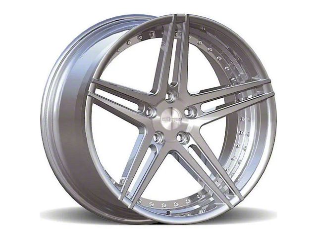 Rennen CSL-3 Silver Machined with Chrome Bolts Wheel; 19x8.5 (10-14 Mustang GT w/o Performance Pack, V6)