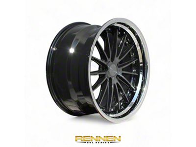 Rennen CSL-8 Tinted Black with Removable Chrome Step Lip Wheel; Rear Only; 20x10.5; 38mm Offset (10-14 Mustang)