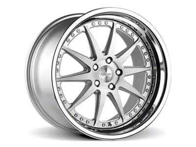 Rennen CSL-1 Silver Brushed with Chrome Step Lip Wheel; 19x8.5 (2024 Mustang)