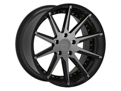 Rennen CSL-6 Black Machined with Gold Bolts Wheel; 20x9 (16-24 Camaro)