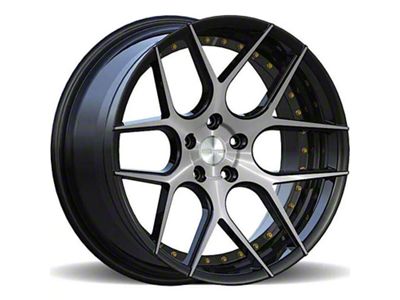 Rennen CSL-4 Black Machined with Gold Bolts Wheel; 20x9; 15mm Offset (08-23 RWD Challenger, Excluding Widebody)