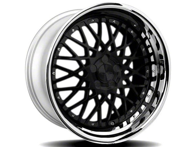 Rennen CSL-5 Gloss Black with Chrome Step Lip Wheel; 20x8.5 (08-23 RWD Challenger, Excluding Widebody)