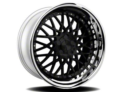 Rennen CSL-5 Gloss Black with Chrome Step Lip Wheel; 20x8.5; 35mm Offset (17-23 AWD Challenger)