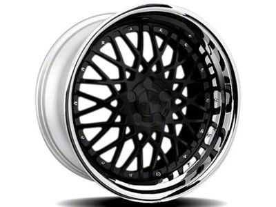 Rennen CSL-5 Gloss Black with Chrome Step Lip Wheel; Rear Only; 20x10 (17-23 AWD Challenger)