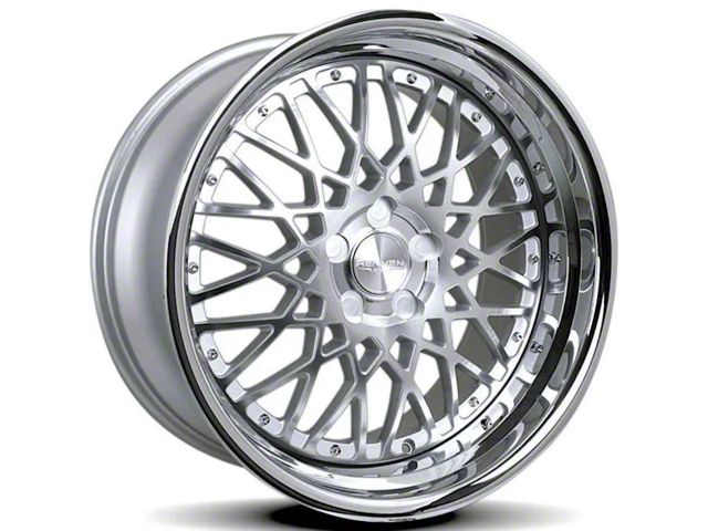 Rennen CSL-5 Silver Machined with Chrome Step Lip Wheel; 20x8.5 (08-23 RWD Challenger, Excluding Widebody)