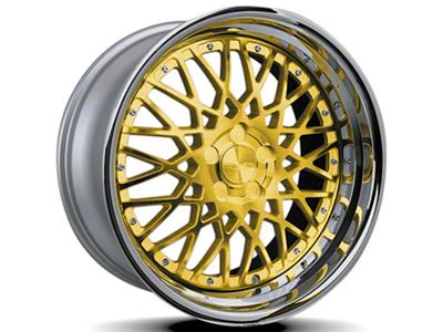 Rennen CSL-5 Tinted Gold with Chrome Step Lip Wheel; 20x10; 18mm Offset (08-23 RWD Challenger, Excluding Widebody)