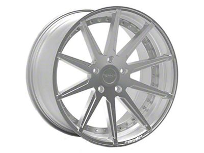 Rennen CSL-6 Silver Machined with Chrome Bolts Wheel; Rear Only; 20x10.5; 25mm Offset (08-23 RWD Challenger, Excluding Widebody)