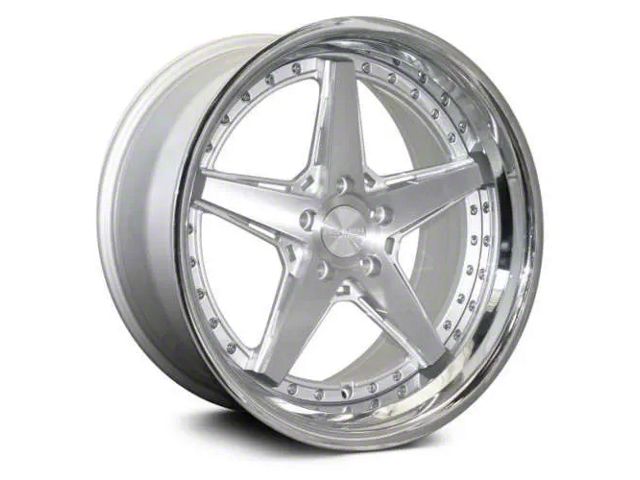 Rennen CSL-7 Silver Machined with Chrome Step Lip Wheel; 19x8.5 (17-23 AWD Challenger)