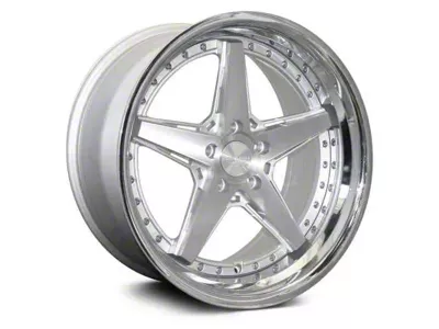 Rennen CSL-7 Silver Machined with Chrome Step Lip Wheel; 19x9.5 (17-23 AWD Challenger)