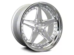 Rennen CSL-7 Silver Machined with Chrome Step Lip Wheel; 19x8.5 (11-23 AWD Charger)