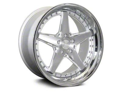 Rennen CSL-7 Silver Machined with Chrome Step Lip Wheel; 19x9.5 (11-23 AWD Charger)