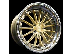 Rennen CSL-8 Tinted Gold with Chrome Step Lip Wheel; Front Only; 20x9; 35mm Offset (20-26 Corvette C8 Stingray)