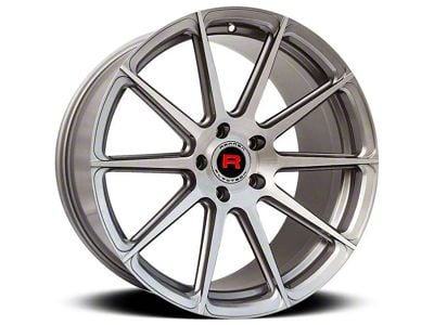 Rennen Flowtech FT10 Silver Brushed Face Wheel; 20x9 (08-23 RWD Challenger, Excluding Widebody)