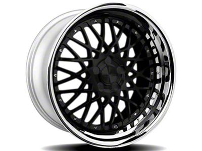 Rennen CSL-5 Gloss Black with Chrome Step Lip Wheel; Rear Only; 20x10; 42mm Offset (21-25 Mustang Mach-E)