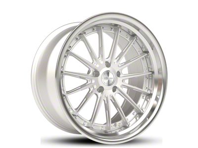 Rennen CSL-8 Silver Brushed with Chrome Step Lip Wheel; Rear Only; 20x10.5; 18mm Offset (21-26 Mustang Mach-E)