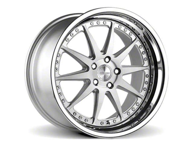 Rennen CSL-1 Silver Brushed with Chrome Step Lip Wheel; 19x8.5 (15-23 Mustang GT, EcoBoost, V6)