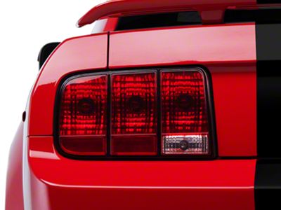 OPR Stock Replacement Tail Light; Black Housing; Red/Clear Lens; Driver Side (05-09 Mustang)