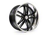 Resto Vintage Wheel Co Maverick Glossy Black Center with Milled Window Diamond Cut Lip Wheel; 20x9.5; 1mm Offset (15-23 Mustang)