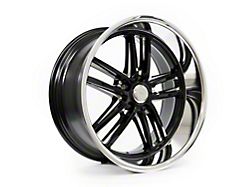 Resto Vintage Wheel Co Maverick Glossy Black Center with Milled Window Diamond Cut Lip Wheel; 18x9.5; 1mm Offset (93-02 Camaro)