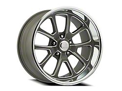 Resto Vintage Wheel Co Laguna Texture Gun Metal Center with Milled Window Diamond Cut Lip Wheel; 17x7; 0mm Offset (93-02 Camaro)