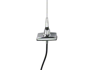 RetroSound Replacement Antenna with Fixed Mast; Chrome (79-93 Mustang)