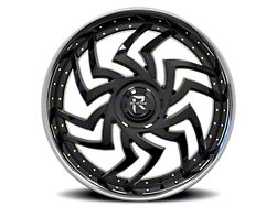 RL-107 Gloss Black with Chrome Lip Wheel; 24x9; 15mm Offset (08-23 RWD Challenger, Excluding SRT Hellcat & Widebody)