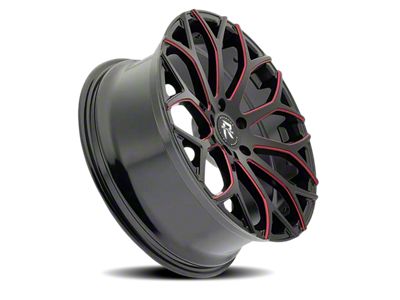 Revenge Luxury Wheels RL-105 Black Paint Red Milled Wheel; 22x9; 20mm Offset (06-10 RWD Charger)