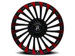 Revenge Luxury Wheels RL-106 Black Red Face Wheel; 24x9; 15mm Offset (06-10 RWD Charger)