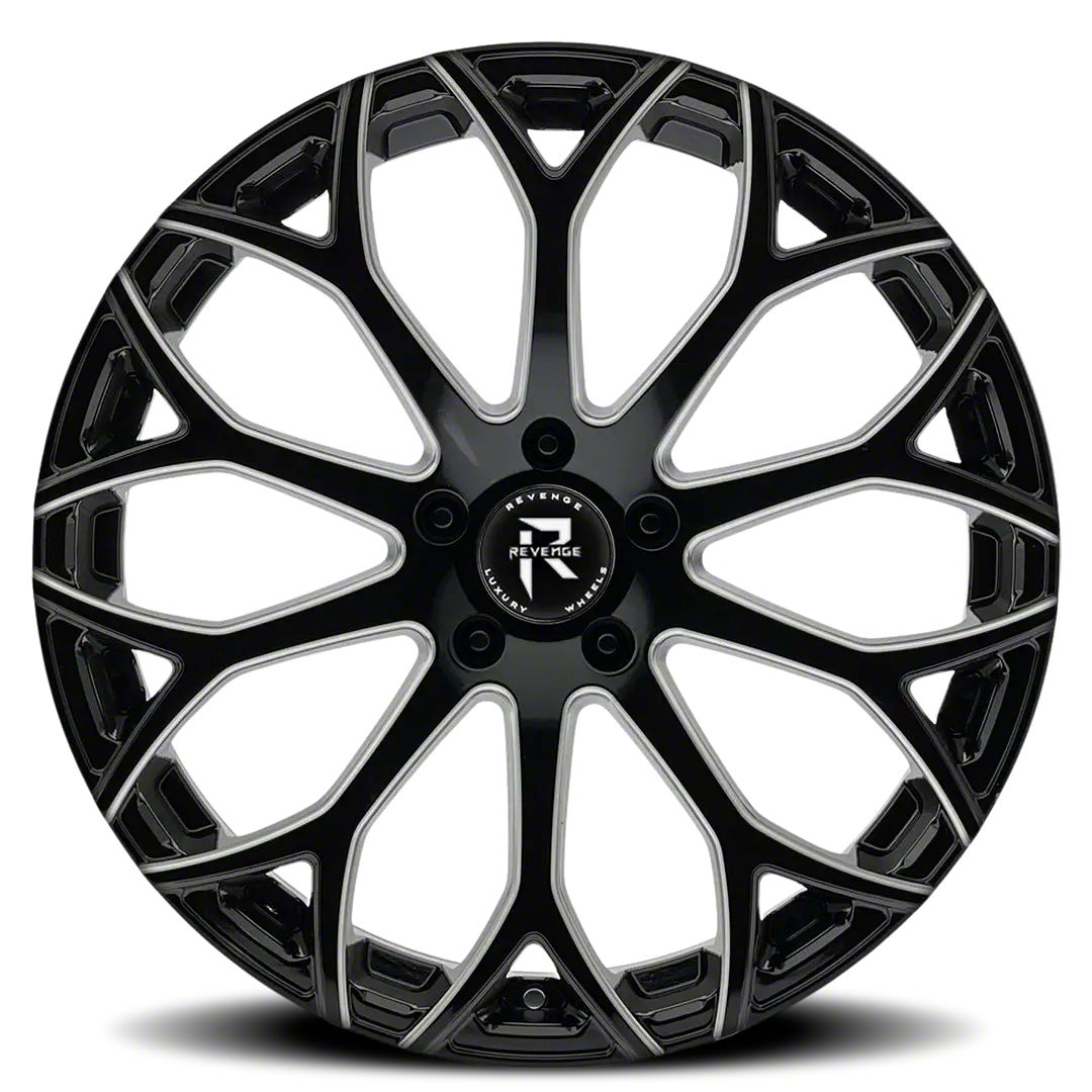 Challenger RL-105 Black Milled Windows Wheel; 22x9; 20mm Offset (08-23 ...
