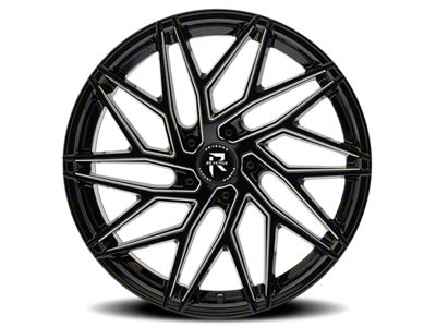 Revenge Luxury Wheels RL-102 Black Milled Windows Wheel; 22x9; 20mm Offset (11-23 RWD Charger, Excluding Widebody)