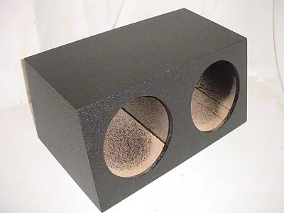Rhino Box Dual 12-Inch Subwoofer Box; Poly Coated (79-93 Mustang Hatchback)