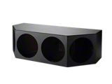 Quad 10-Inch Front Facing Subwoofer Box; Poly Coated (79-93 Mustang Hatchback)