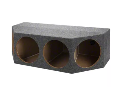 Rhino Box Quad 12-Inch Front Facing Subwoofer Box; Carpeted (79-93 Mustang Hatchback)